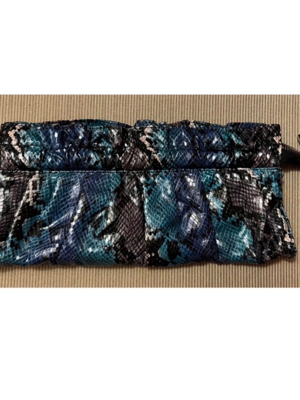 Express Ruched Clutch Faux Leather (Snake Skin/Animal Print)